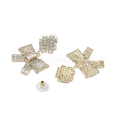 Pendientes de tuerca de circonio cúbico con micro pave de latón&nbsp;EJEW-B046-17G