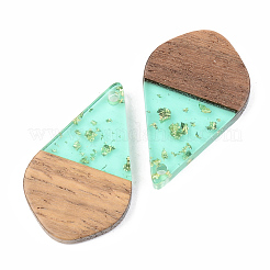 Pendentifs en résine transparente et bois de noyer&nbsp;RESI-S389-035A-B02