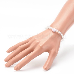 Braccialetti per bambini elasticizzati con perline acriliche trasparenti&nbsp;BJEW-JB06324-01