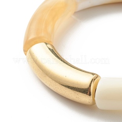 Chunky Curved Tube Beads Stretch-Armband für Teenager-Mädchen-Frauen&nbsp;BJEW-JB06991-01