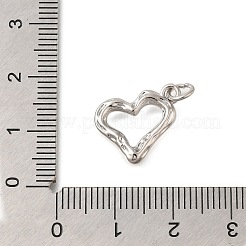 Ciondoli in ottone placcati a forma di cuore cavo&nbsp;KK-I716-15P