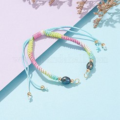 Fabbricazione di braccialetti con perline intrecciate in filo di poliestere tinto segmento&nbsp;AJEW-JB00919-03