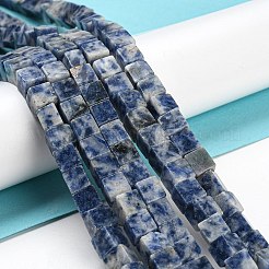 Fili di perle di diaspro macchia blu naturale&nbsp;G-I326-01B-01