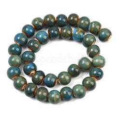 Fili di perline tonde ceramica fatto  mano &nbsp;PORC-L014-06D