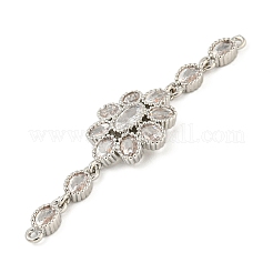 Messing Pavé klare Zirkonia Blumen Glieder Verbinder Charms&nbsp;KK-P277-50P