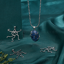 4 pièces 4 styles de pendentifs en laiton&nbsp;KK-PH0010-44P