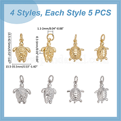 12pcs 4 Arten Messinganhänger&nbsp;KK-ME0001-44