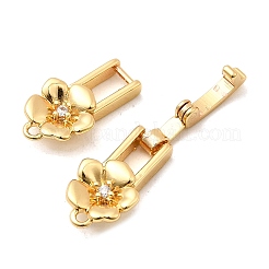 Messing Micro Pave klare Zirkonia Falte über Verschlüsse&nbsp;X-KK-C075-32G