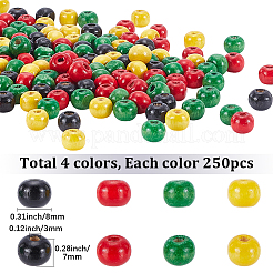 1000 pz 4 colori perline di legno naturale tinte&nbsp;COCO-SP0002-03