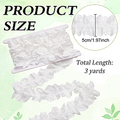 3 mètre de ruban de dentelle plissée brodé de fleurs en coton&nbsp;OCOR-MA0001-14B
