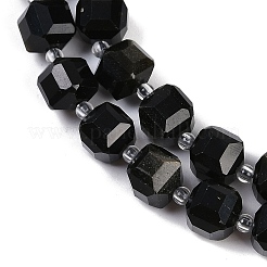 Natürliche goldenen Glanz Obsidian Perlen Stränge&nbsp;G-B125-O03-01