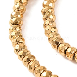 Brins de perles d'hématite non magnétiques synthétiques galvanisées&nbsp;G-H027-E01-02