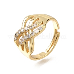 Bagues en laiton avec micro pavé de zircone cubique pour femmes&nbsp;CU-CBA4BAF-10G