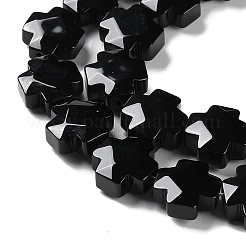 Natürlich gefärbte und erhitzte schwarze Onyxperlenstränge&nbsp;G-K357-C06-01