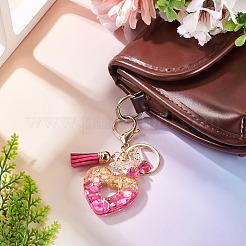 Llaveros de resina con forma de corazón y mariposa&nbsp;KEYC-TADJ0001-01C
