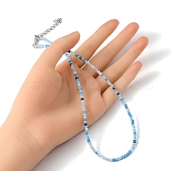 Collier de perles de verre bling pour femme&nbsp;NJEW-PH01492-01