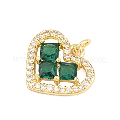 Pendentifs de zircone cubique en laiton micro pavé saint valentin&nbsp;KK-D258-10G-02