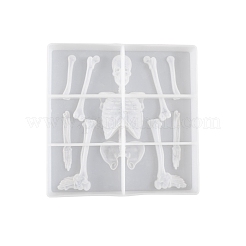 Skelettkopf und Körper Skelettrahmen Silikonform für Halloween Serie von Yu Meiren DIY Tropfen Kleber Gips Ornamente Schleifen&nbsp;PW-WGBCD4B-01