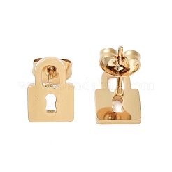 Orecchini a bottone in acciaio inossidabile 304 con placcatura sotto vuoto in PVD per donna&nbsp;EJEW-A048-40C-G