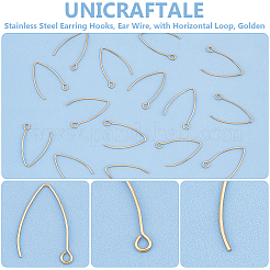 Ganci per orecchini in acciaio inossidabile 304 placcati ioni (ip)&nbsp;STAS-UN0058-95G