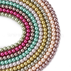 Fili di perle di vetro tinto ecologico&nbsp;X-HY-A008-6mm-RB-M