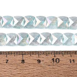 Galvanoplastie brins de perles de verre craquelées transparentes&nbsp;EGLA-Q135-02A-B02