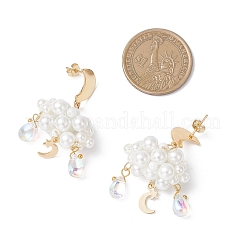 Boucles d'oreilles pendantes en perles de verre nuage 3d&nbsp;EJEW-MZ00644-02