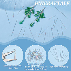 900 Stück 3 Stile 304 Edelstahl Flachkopfstifte&nbsp;STAS-UN0054-02