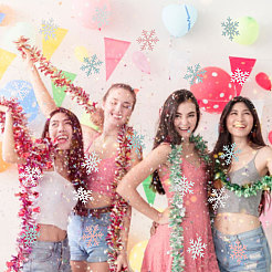 320 confetti de papier flocon de neige de Noël de 4 couleurs&nbsp;DIY-CA0007-97