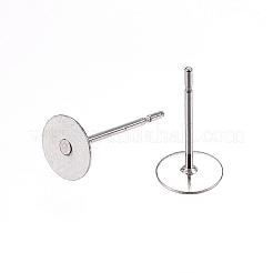 Elementi per orecchini a bottone in acciaio inossidabile 304 anti-ossidazione&nbsp;STAS-D448-088P-6mm