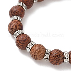 Ensembles de bracelets extensibles en perles rondes en bois de dracaena naturel pour hommes et femmes&nbsp;BJEW-JB12355-01