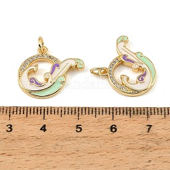 Pendenti in zirconi cubici trasparenti in micro pavè di ottone&nbsp;CU-CBA9175-14G