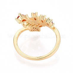Manschettenringe aus Messing mit Mikropavé-Zirkonia für Damen&nbsp;KK-T071-72G