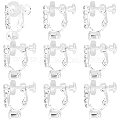 12 Stück Ohrclip-Verschluss aus Messing und Strassen&nbsp;KK-BBC0028-19