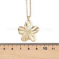 Halskette mit Blumenanhänger aus einer Legierung und Eisenkette für Damen&nbsp;NJEW-A066-01G