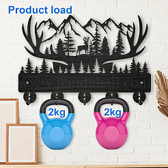 Perchas de pared de madera y hierro&nbsp;HJEW-WH0055-029