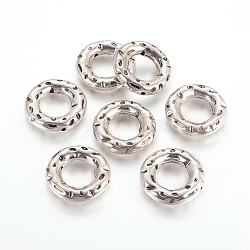 Cadre de perle en plastique CCB, donut, argent antique, 29x6mm, trou: 2 mm, diamètre intérieur: 15 mm