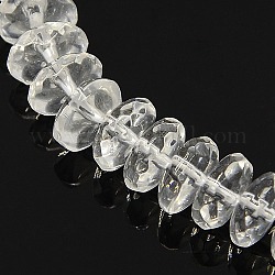 Chapelets de perles en cristal de quartz synthétique, facette, rondelle, clair, 6x3mm, Trou: 1mm, Environ 108 pcs/chapelet, 14.5 pouce