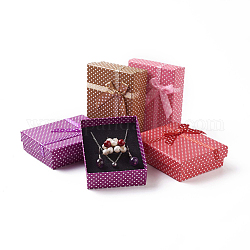Valentines Day Gifts Packages Cardboard Jewelry Set Boxes, Rectangle, with Sponge, Mixed Color, 90x70x26mm