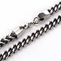 Collar de cadena acera 304 de acero inoxidable de moda, con cierre de langosta, color acero inoxidable, 23.6 pulgada (60 cm)