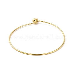 Bola de extremo de tornillo 304 brazalete de alambre de acero inoxidable, brazalete de torsión para mujer, dorado, diámetro interior: 2-1/2 pulgada (6.2 cm)