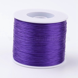 Filo di cristallo elastico piatto coreano, filo per perline elastico, per realizzare bracciali elastici, viola scuro, 0.5mm, circa 546.8 iarde (500 m)/rotolo