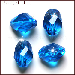 Imitazione branelli di cristallo austriaco, grado aaa, sfaccettato, bicono, dodger blu, 10x13mm, Foro: 0.9~1 mm