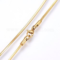 Collares de cadena de serpiente de 304 acero inoxidable, con cierre de langosta, dorado, 17.7 pulgada (45 cm), 1.5mm