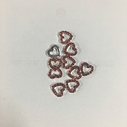 Cabochons Diamante de imitación de la aleación, accesorios de la decoración del arte del clavo, sin plomo y cadmio, corazón, plata, Tailandia ligera, 8x8x2.5mm
