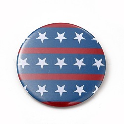Épingles d'insigne rond plat en fer blanc de la fête de l'indépendance, broche en platine pour vêtements de sac à dos, motif en étoile, 58x3.5mm