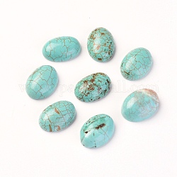 Cabochons de magnésite naturelle, teinte, ovale, turquoise, 14x10x5mm