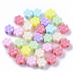 Opaque Polystyrene(PS) Plastic Beads, Flower, Mixed Color, 11.5x7mm, Hole: 3.5mm, about 1000pcs/500g