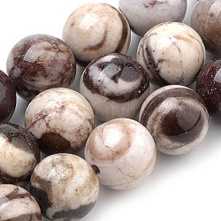 Chapelets de perles en zèbre naturel, ronde, 10mm, Trou: 1mm, Environ 40 pcs/chapelet, 15.7 pouce