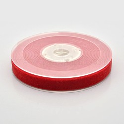 Cinta de terciopelo de poliéster para embalaje de regalo y decoración de festival, rojo, 1/2 pulgada (13 mm), aproximamente 25yards / rodillo (22.86 m / rollo)